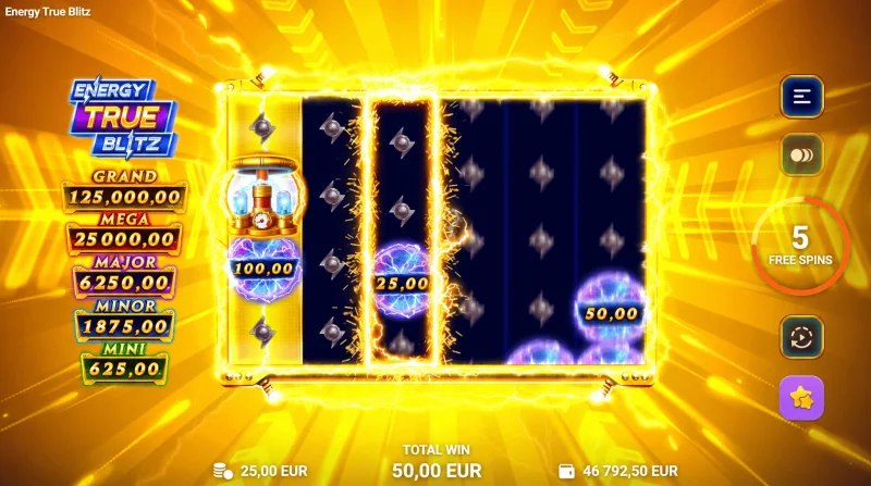 Energy True Blitz - Kilat dan Spin dalam Permainan Utama