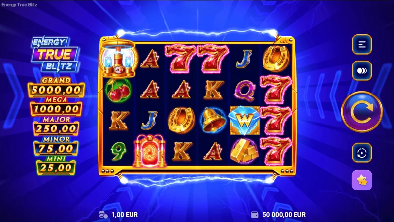 Energy True Blitz - Layar Permainan dengan Gulungan 6x4